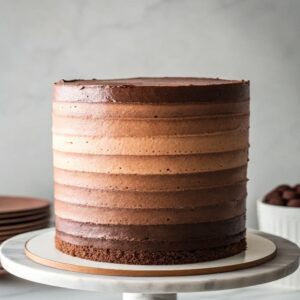 Striped Espresso Ombré Cake