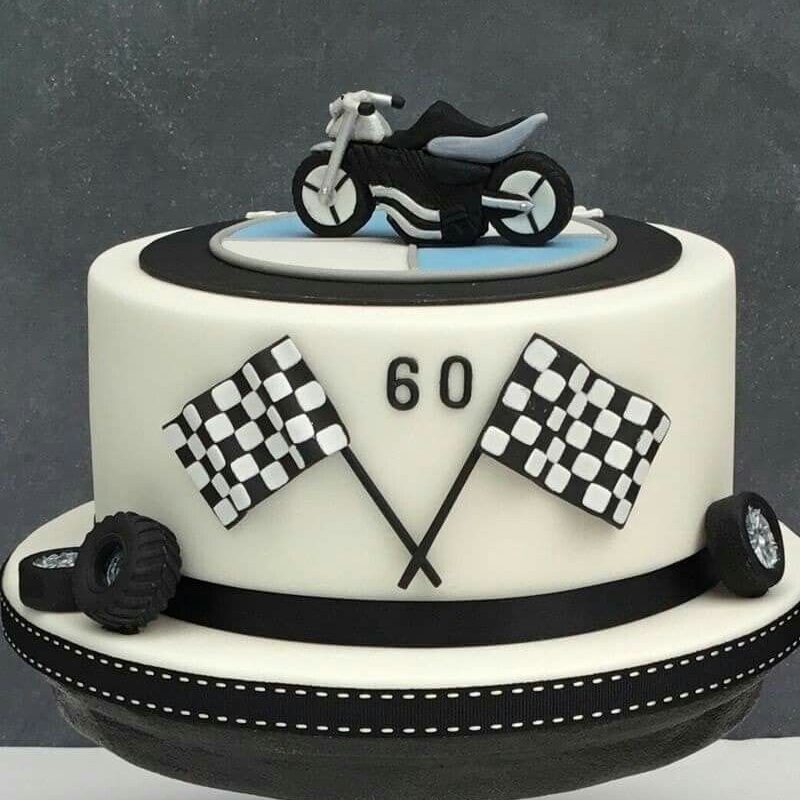 60th Bday Biker cake
