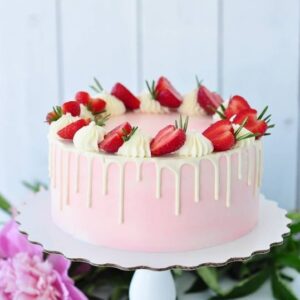 Strawberry Fields White Chocolate Drip Cake