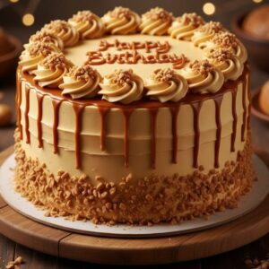 Golden Butterscotch Drip Cake