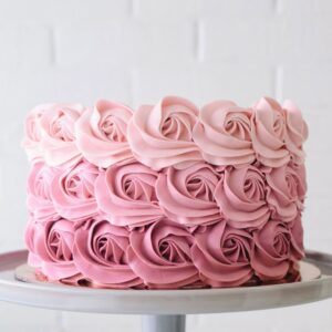Blushing Ombré Rosette Cake