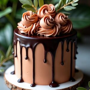Decadent Rose Chocolate Drip Cake