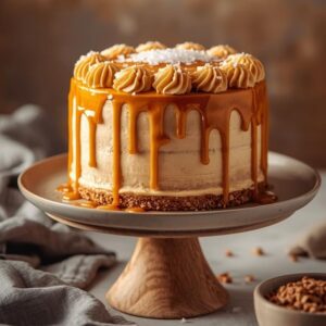 Golden Butterscotch Drip Cake