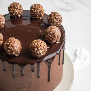 Creamy Espresso Rocher Drip Cake