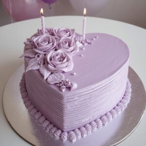 Lavender Elegance Heart Cake