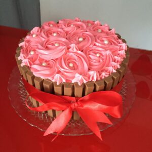 Kitkat Pink Rosette Cake