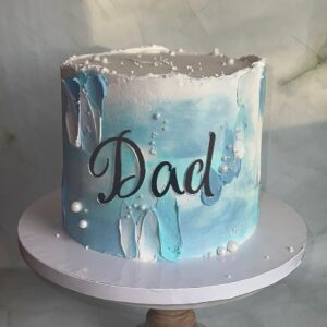 Watercolor Blue Dad Cake