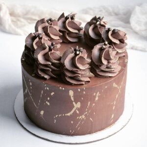 Chocolate and Gold Splatter Cake